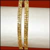 Fancy Bangles with White Stones Item code: 918 ( 2 Bangles) - Click here to View more details about this Product
